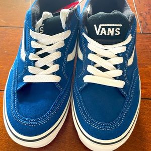 Mens blue and white Mens’ Van’s sneakers.